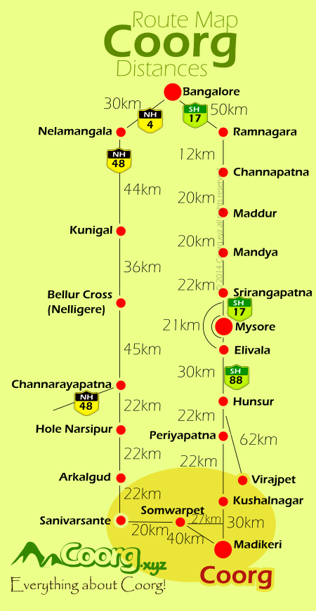 bangalore to madikeri route map Bangalore To Coorg bangalore to madikeri route map