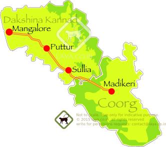 Mangalore to Madikeri Route Map