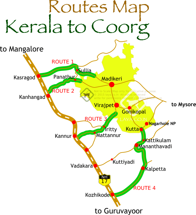 Kerala to Coorg road routes